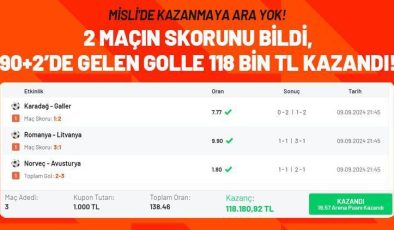 3 maçlık iddaa kuponu yaptı, 90+2’de 118 bin TL kazandı