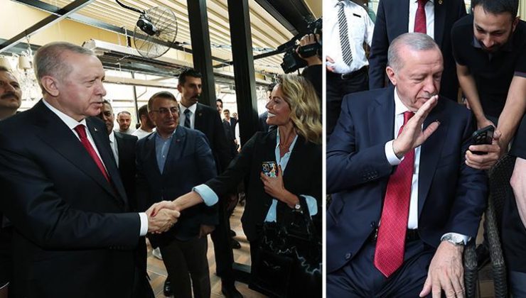 Cumhurbaşkanı Erdoğan, Ankara’da bir pastanede vatandaşlarla sohbet etti