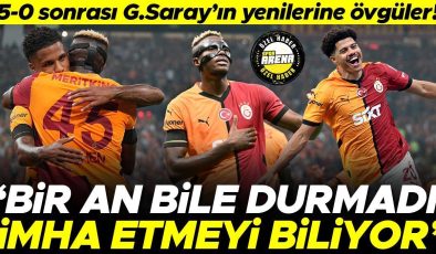 Galatasaray’ın 5-0’lık galibiyeti sonrası yeni transferlere övgü: ‘Bir an bile durmadı, imha etmeyi biliyor’