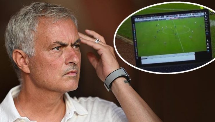 Jose Mourinho’dan Antalyaspor-Fenerbahçe maçında görülmemiş tepki! Dizüstü bilgisayardan görüntüyü açtı…