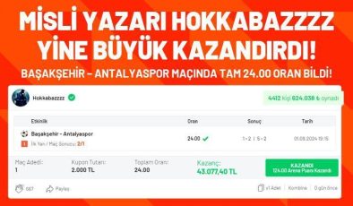 Misli yazarı Hokkabazzz iddaa’da yine İY2/MS1 bildi! 4412 kişiye kazandırdı…