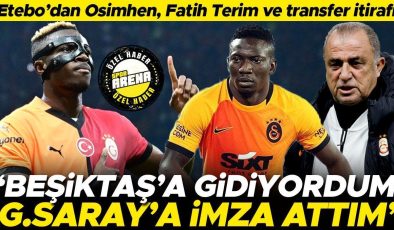 Peter Etebo’dan Osimhen, Fatih Terim ve transfer sözleri! ‘Beşiktaş’a gidiyordum, Galatasaray’a imza attım’