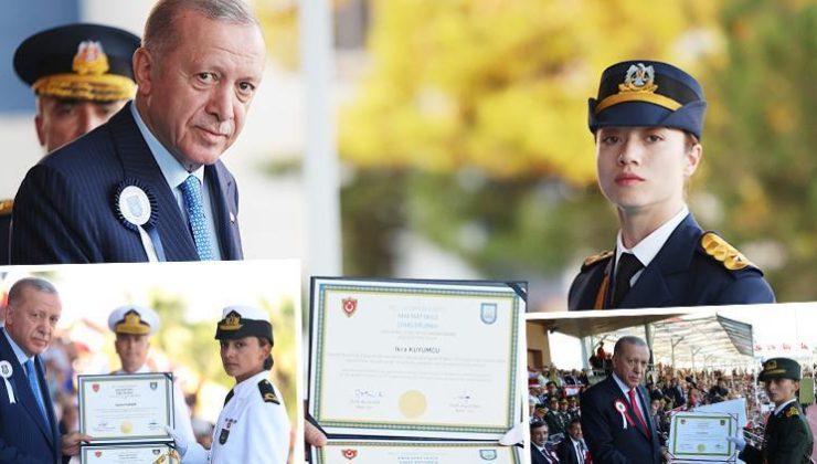 TSK’da bir ilk: Üçü de kadın teğmen… Diplomalarını Cumhurbaşkanı Erdoğan verdi