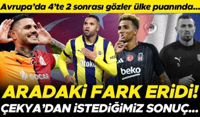 Avrupa’da 4’te 2 yaptık, ülke puanında Çekya ile aradaki farkı erittik… Galatasaray ve Beşiktaş kazandı, Fenerbahçe berabere kaldı! Başakşehir’den…