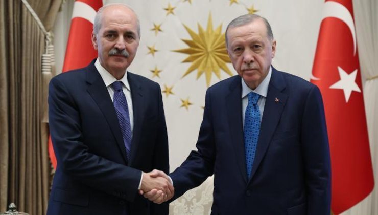 Cumhurbaşkanı Erdoğan, TBMM Başkanı Kurtulmuş’u kabul etti