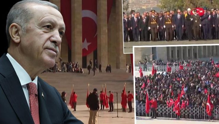 Cumhuriyetimiz 101 yaşında… Cumhurbaşkanı Erdoğan başkanlığındaki devlet erkanı Anıtkabir’de