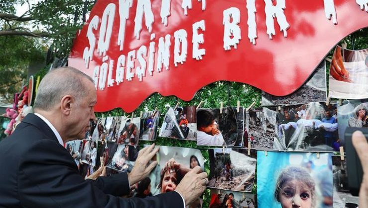 Erdoğan, ‘Soykırımın Gölgesinde Geçen Bir Yıl’ sergisini gezdi