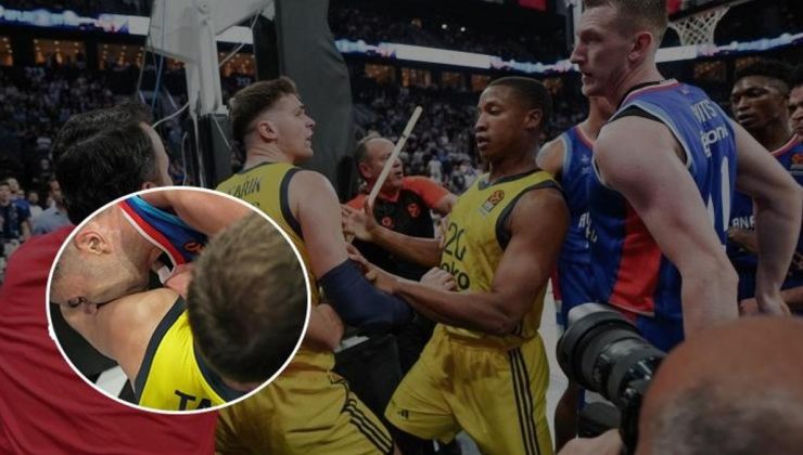 EuroLeague'de Anadolu Efes-Fenerbahçe Beko maçında ortalık karışmıştı! Elijah Bryant ve Tarık Biberovic'in ısırma kavgası büyüdü