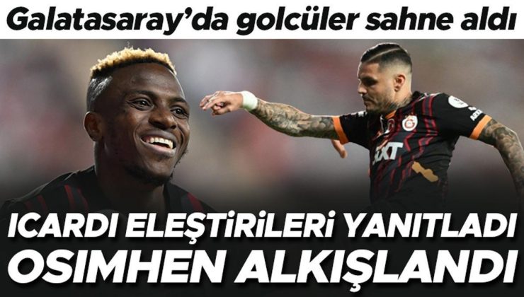 Galatasaray-Antalyaspor maçında golcüler sahne aldı! Icardi eleştirilere yanıt verdi, Osimhen…