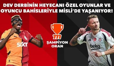 Galatasaray – Beşiktaş derbisine özel oyunlar Misli’de… Hakem VAR monitörüne gider mi? Osimhen ve Immobile durdurulamıyor!