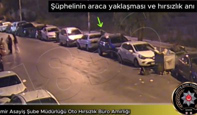 İzmir’de şaşkına çeviren hırsızlık! Çay kaşığı ile otomobilin kapısını açıp çaldı