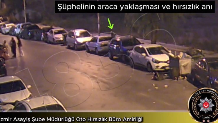 İzmir’de şaşkına çeviren hırsızlık! Çay kaşığı ile otomobilin kapısını açıp çaldı