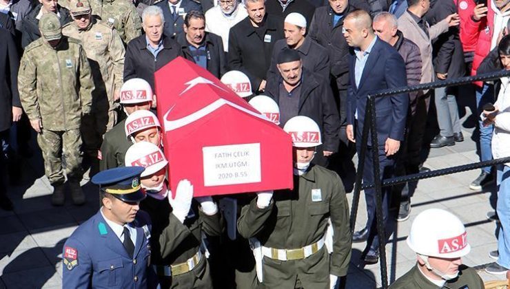 Mardin’de kalp krizi geçiren üsteğmen son yolculuğuna uğurlandı