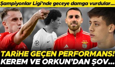 Milli yıldızlardan Şampiyonlar Ligi’nde geceye damga vuran performans! Kerem Aktürkoğlu ve Orkun Kökçü parmak ısırttı, tarihe geçti | Arda Güler ve Erencan…