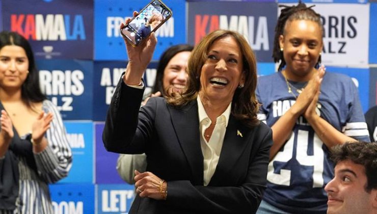 ABD’de seçim gecesine damga vuran video! Kamala Harris fena yakalandı: Telefonunun ekranı sosyal medyayı salladı