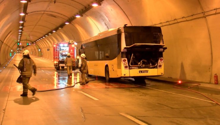 Bomonti Tüneli’nde panik anları: İETT otobüsünde yangın çıktı