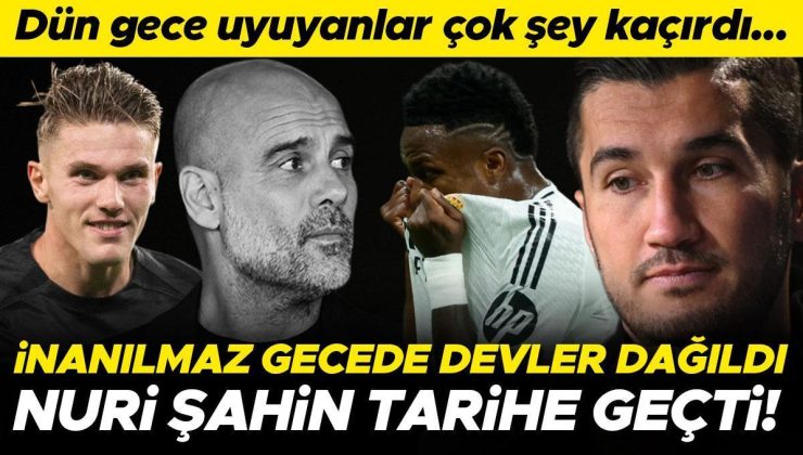 Dün gece uyuyanlar çok şey kaçırdı! Şampiyonlar Ligi’nde inanılmaz gece: Real Madrid ve Manchester City dağıldı, Nuri Şahin tarihe geçti