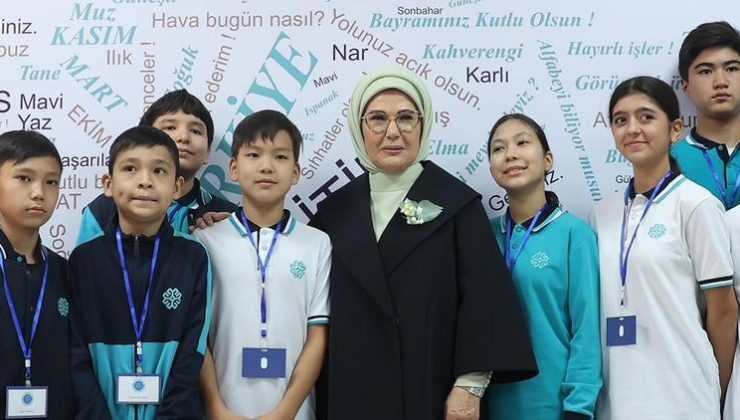 Emine Erdoğan’dan Bişkek’teki Türkiye Maarif Vakfı kompleksine ziyaret