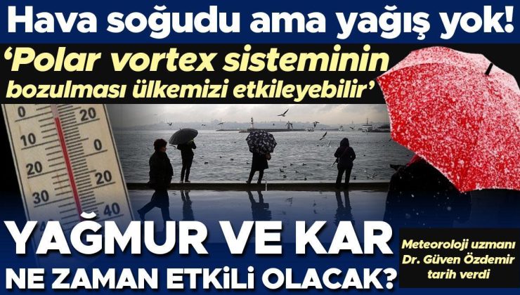 Hava soğudu ama yağış yok! Yağmur ve kar ne zaman etkili olacak? ‘Polar vortex sisteminin bozulması ülkemizi etkileyebilir’