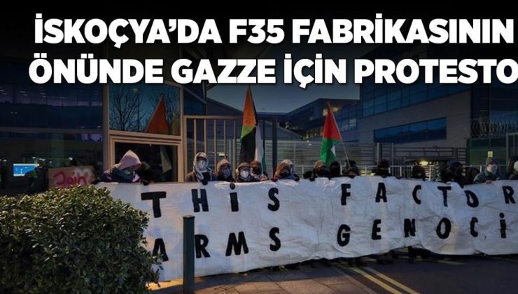 İskoçya’da Filistin protestosu: F-35 parçaları üreten fabrikanın girişini kapattılar