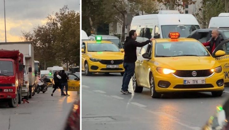 İstanbul’da taksi durmayınca çılgına döndü