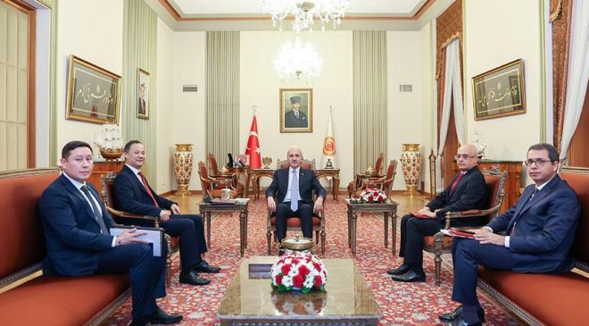 Meclis Başkanı Kurtulmuş, Kırgızistan’ın Ankara Büyükelçisi’ni kabul etti