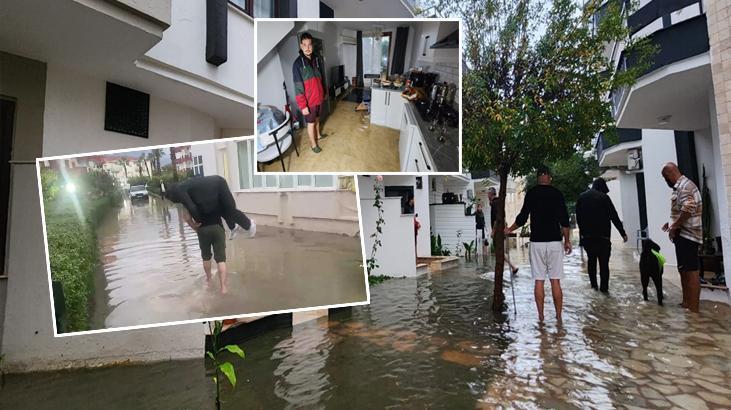 Meteoroloji uyarmıştı! Antalya’yı sel vurdu! Vatandaşlar ev ve otellerde mahsur kaldı