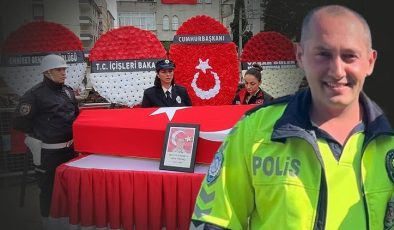 Trafik kazasında şehit olan polis memuru Ogün Yürümez’e son veda