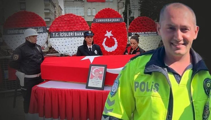 Trafik kazasında şehit olan polis memuru Ogün Yürümez’e son veda