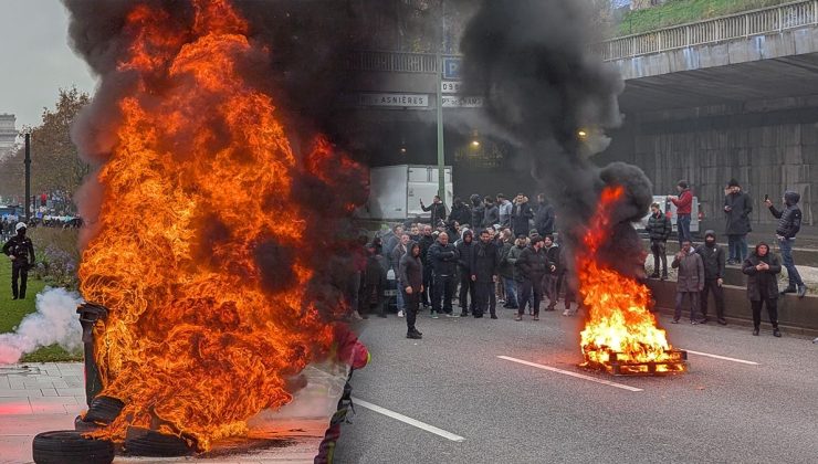 Paris yanıyor: Taksiciler ayaklandı